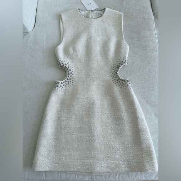 A.L.C. Cream Mini Dress with Silver Accents - Picture 3 of 16